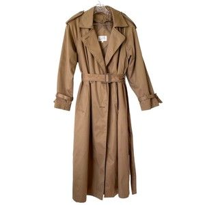 Saxton Hall Womens Long Trench Coat with Removable Liner Minimalist Classic Coat